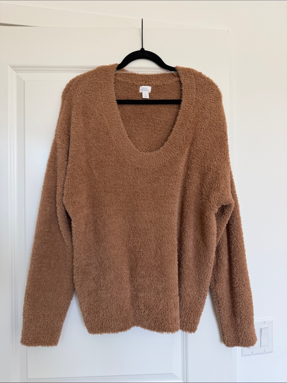 stars above SUPER SOFT Scoop Neck Plush Sweater - Brown
